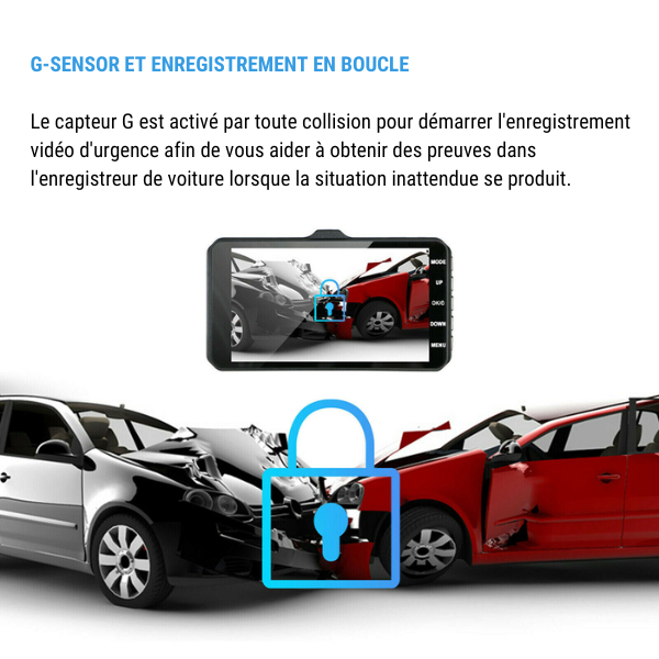 Dashcam Caméra Embarquée de Voiture avec Écran Tactile